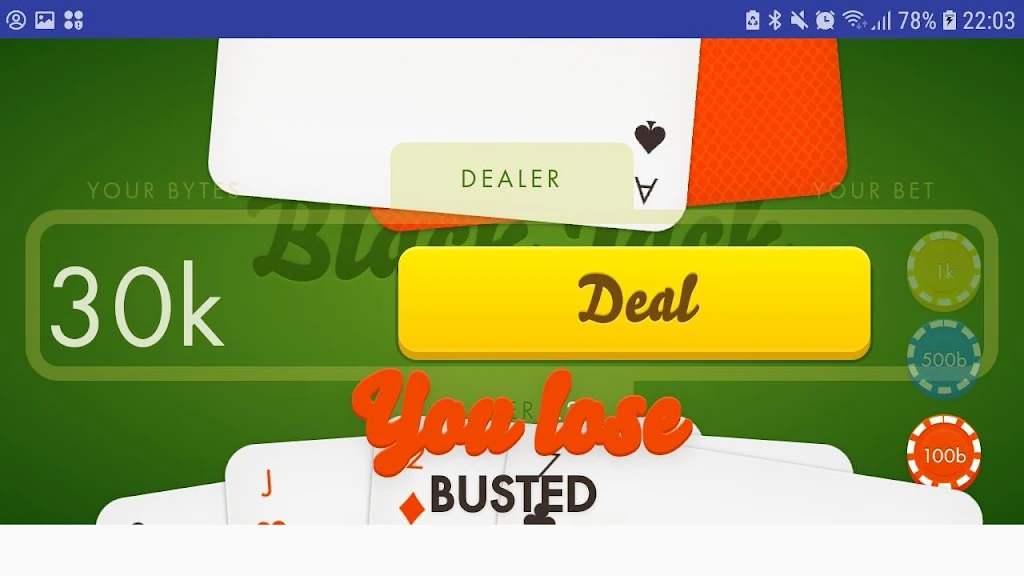 Blackjack 21 Single Deck Screenshot2