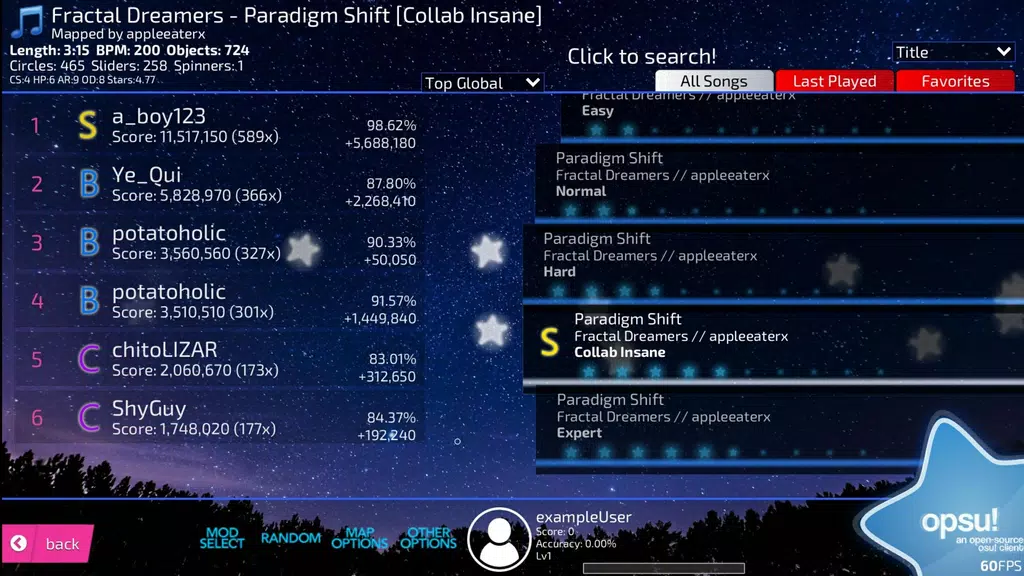 Opsu!(Beatmap player for Andro Screenshot3