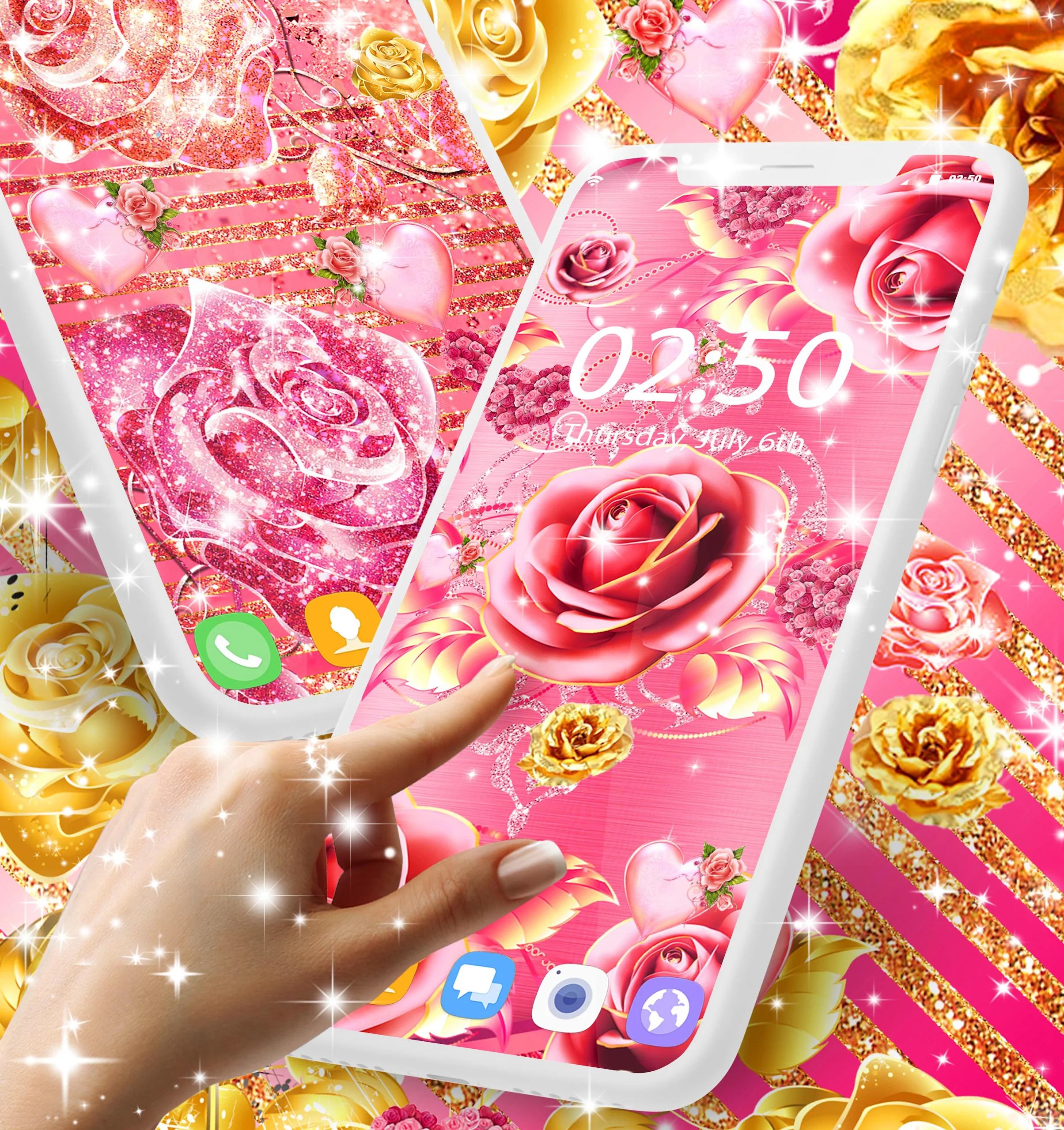Pink rose gold live wallpaper Screenshot1