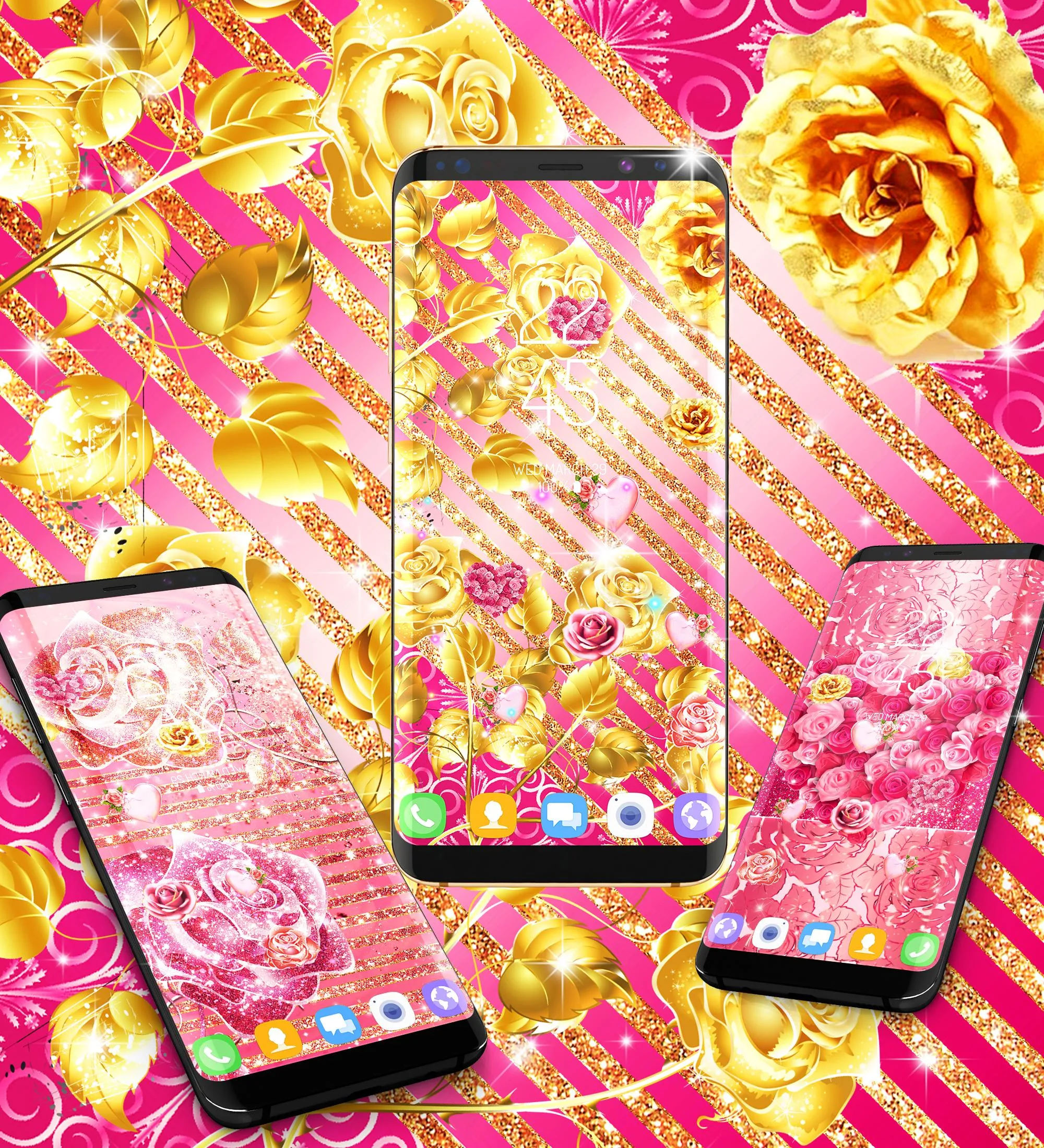 Pink rose gold live wallpaper Screenshot5