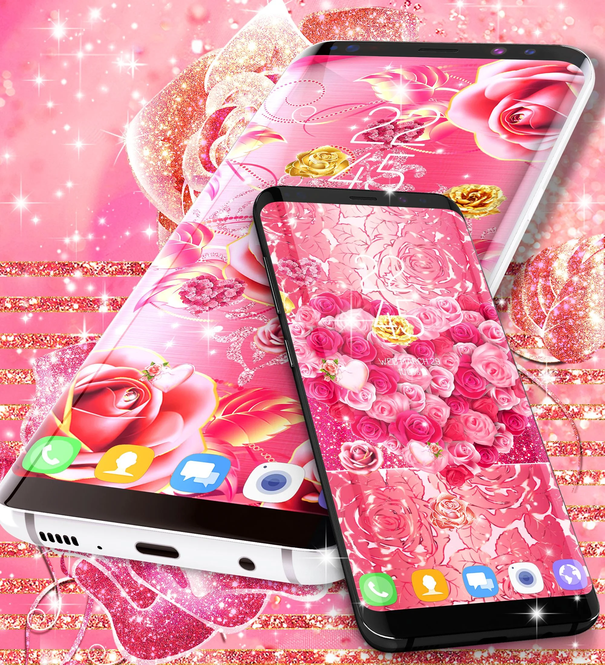 Pink rose gold live wallpaper Screenshot3