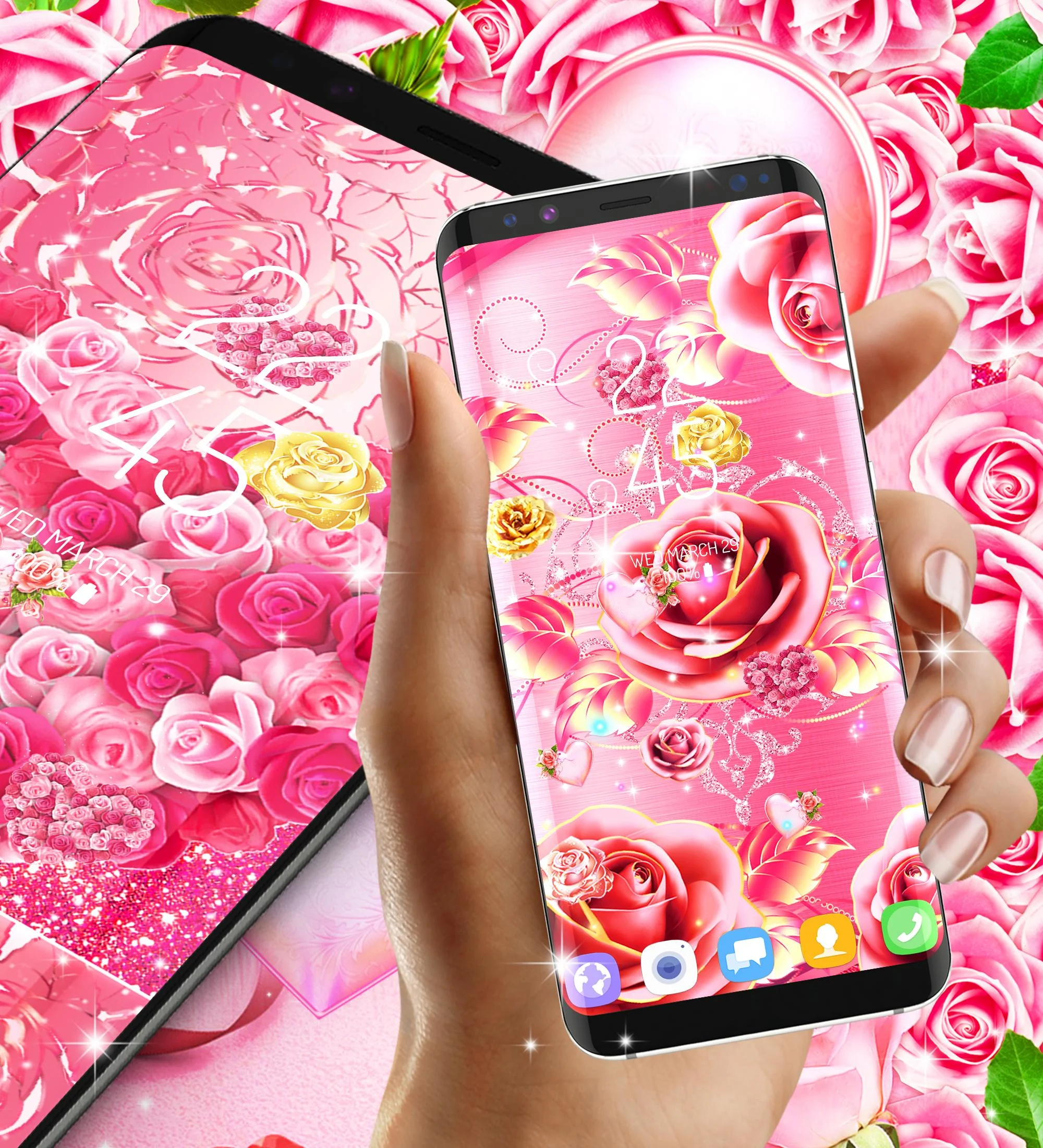 Pink rose gold live wallpaper Screenshot6