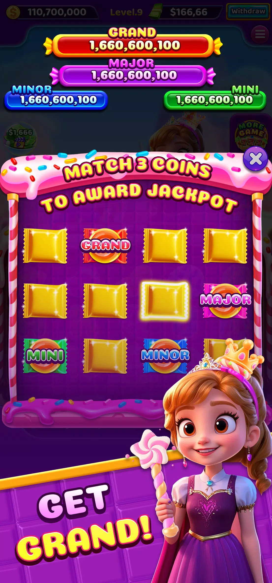 Fantasy Candy Princess Slots Screenshot3