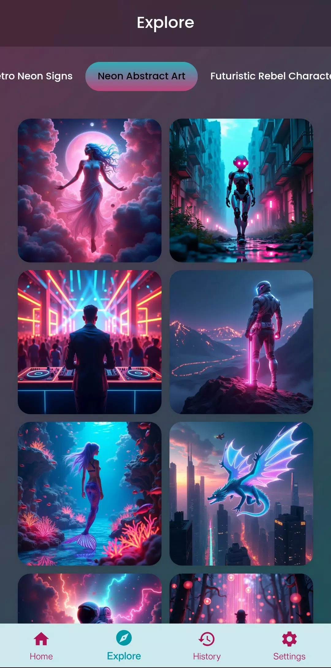 Neon Art - AI Art Generator Screenshot5