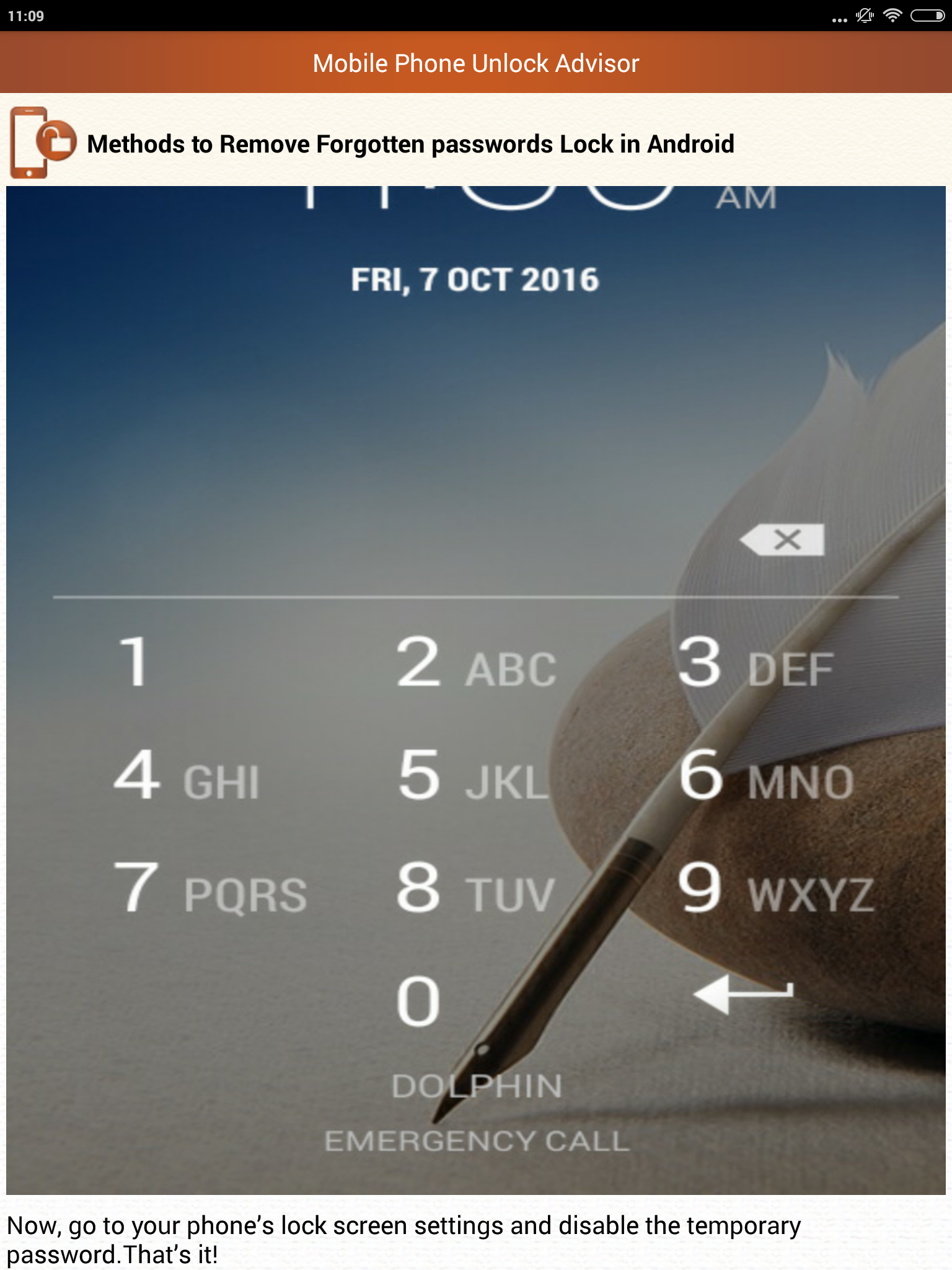 Clear Mobile Password PIN Help Screenshot13