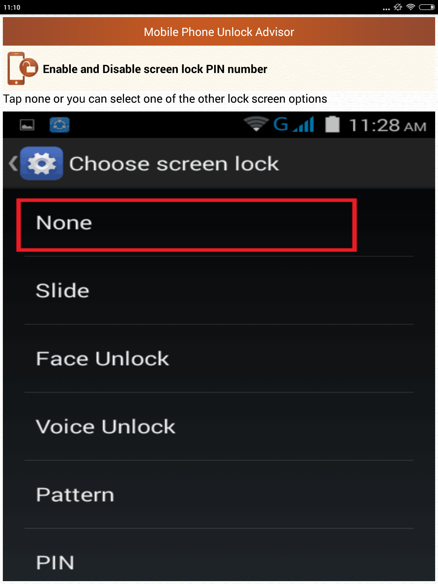 Clear Mobile Password PIN Help Screenshot16