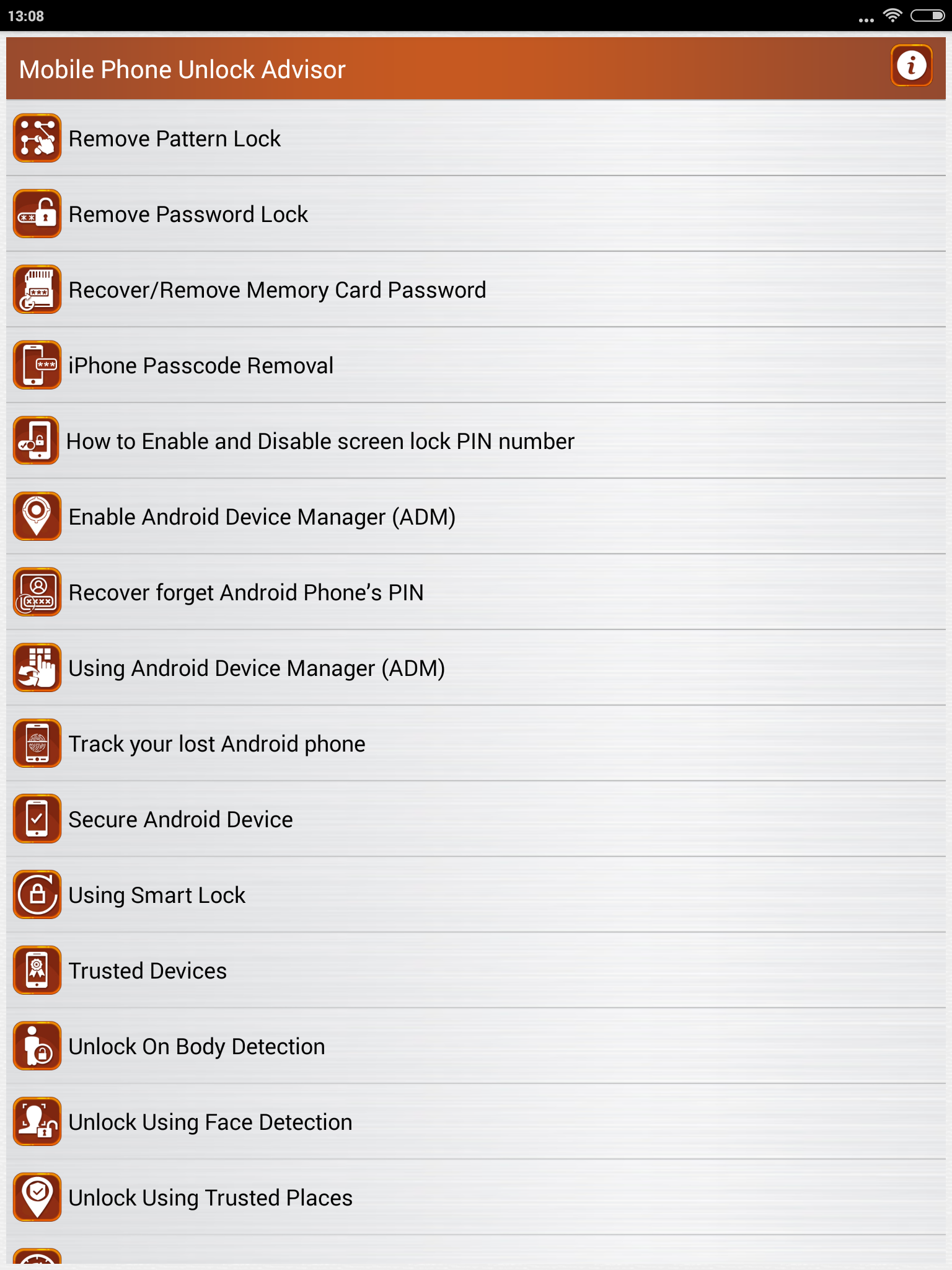 Clear Mobile Password PIN Help Screenshot9