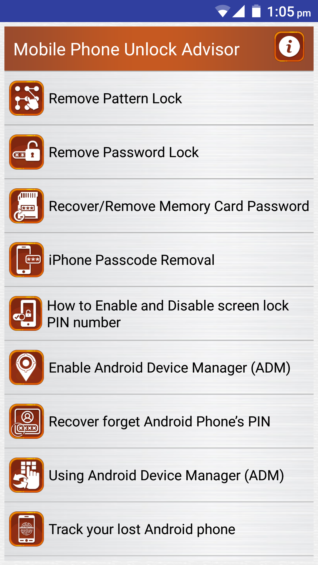 Clear Mobile Password PIN Help Screenshot1