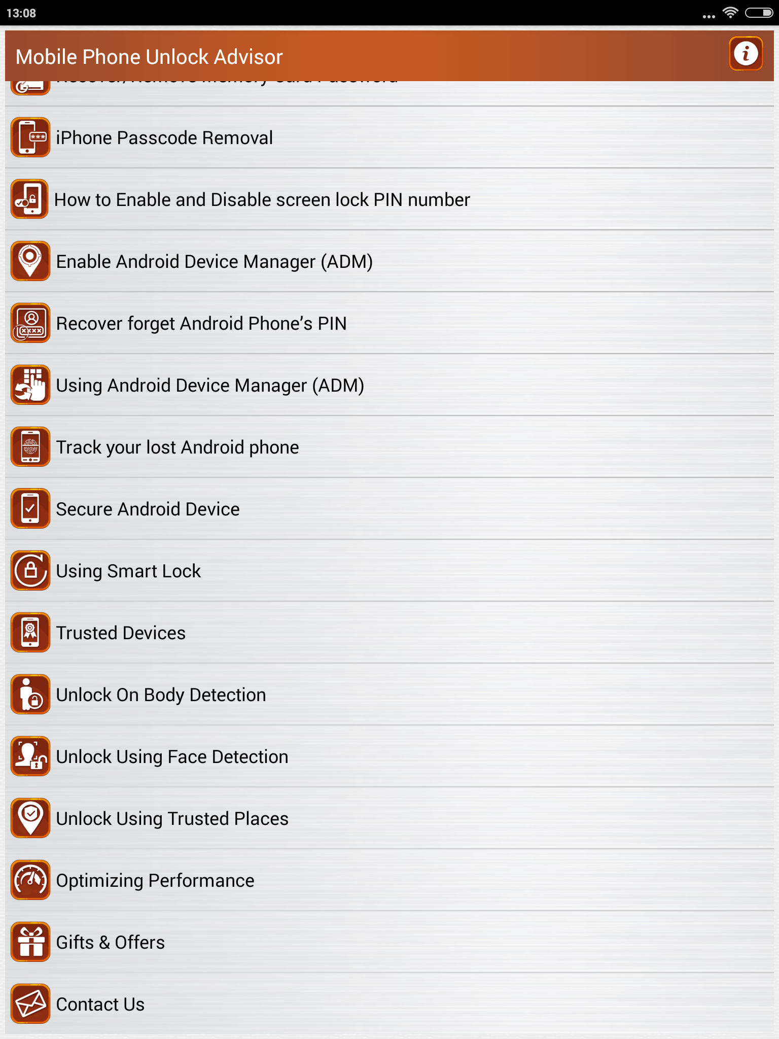 Clear Mobile Password PIN Help Screenshot10