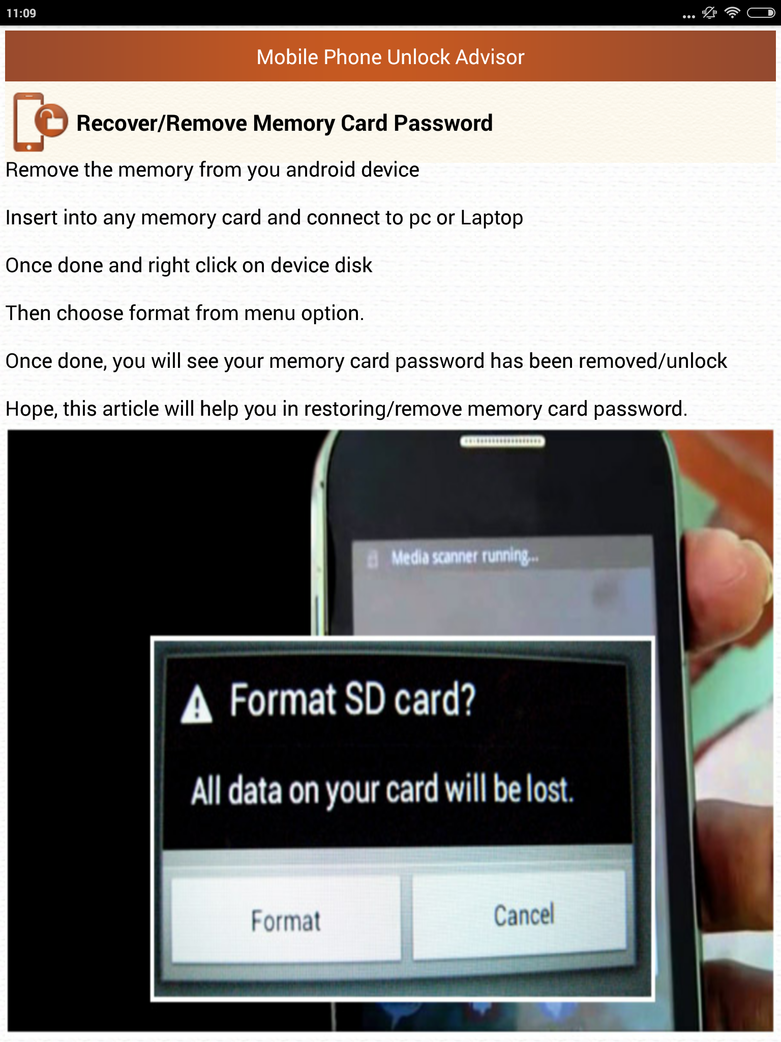Clear Mobile Password PIN Help Screenshot14