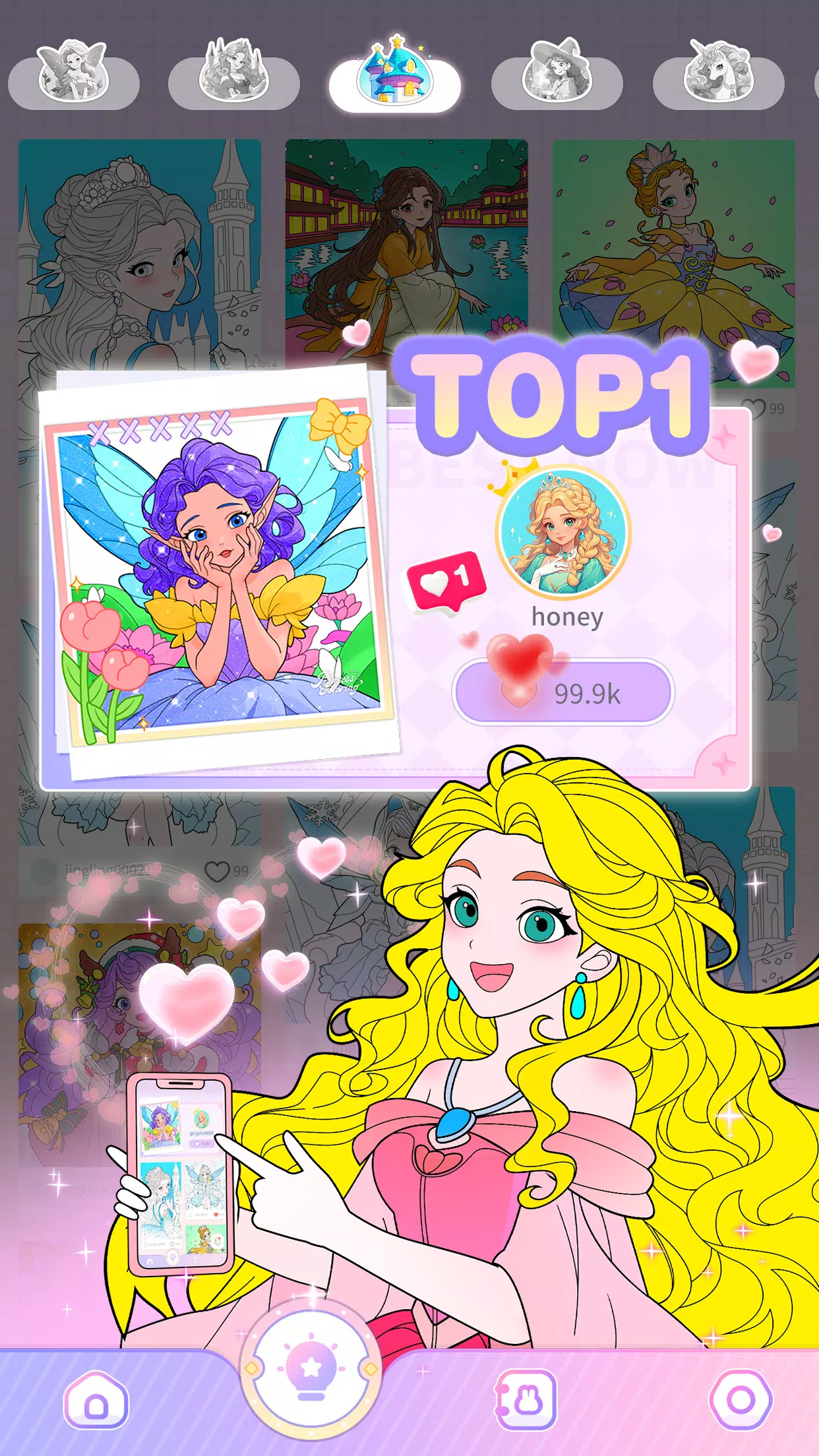Princess Game Fantasy Coloring Screenshot2