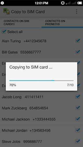 Copy to SIM Card Screenshot8