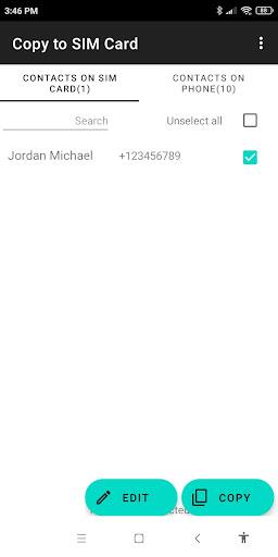 Copy to SIM Card Screenshot1