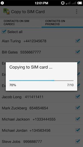 Copy to SIM Card Screenshot18