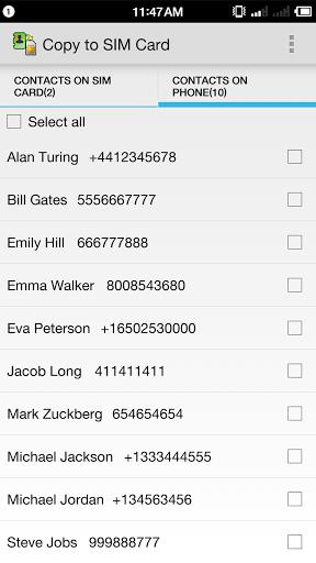 Copy to SIM Card Screenshot16