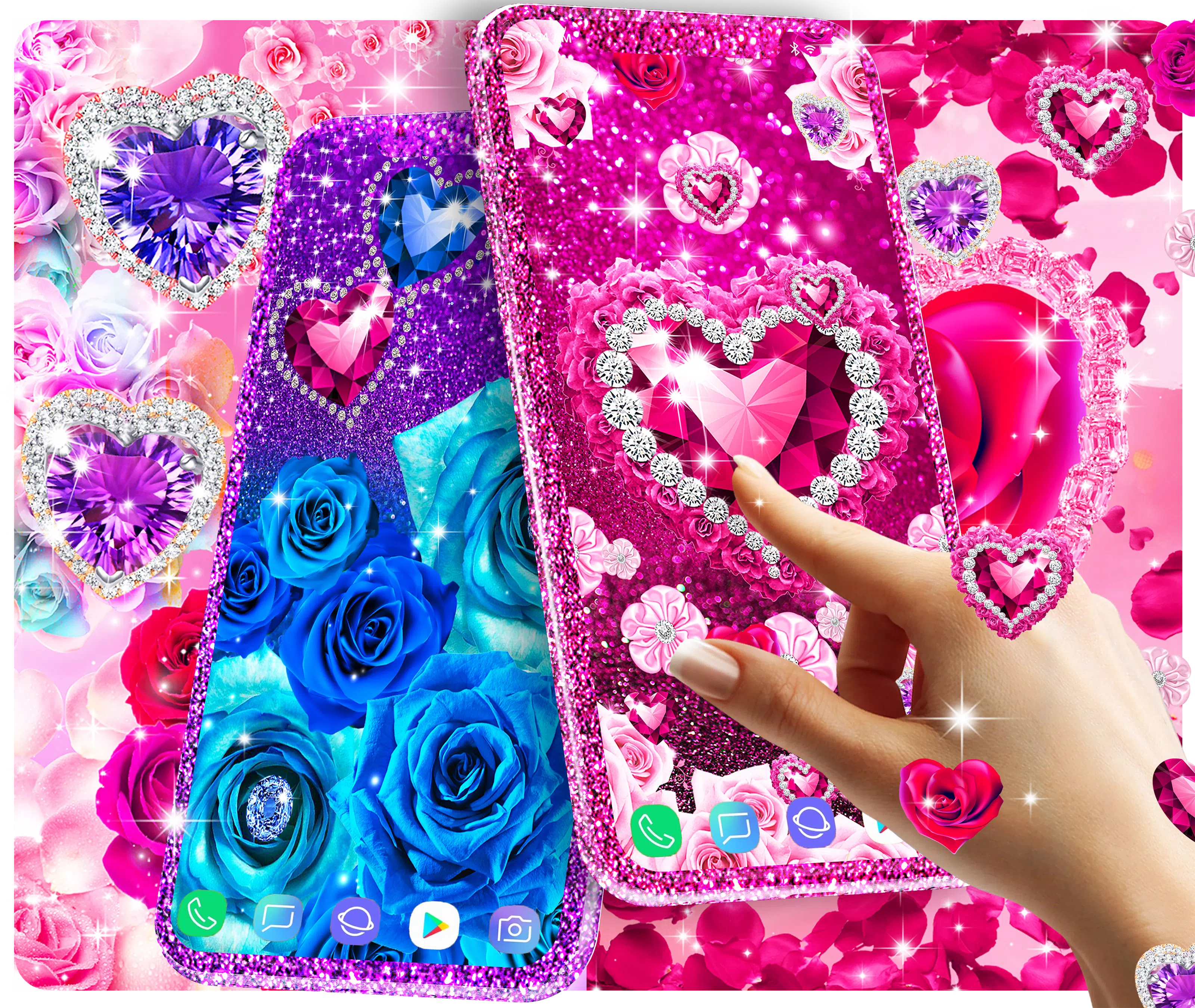 Diamond rose glitter wallpaper Screenshot1