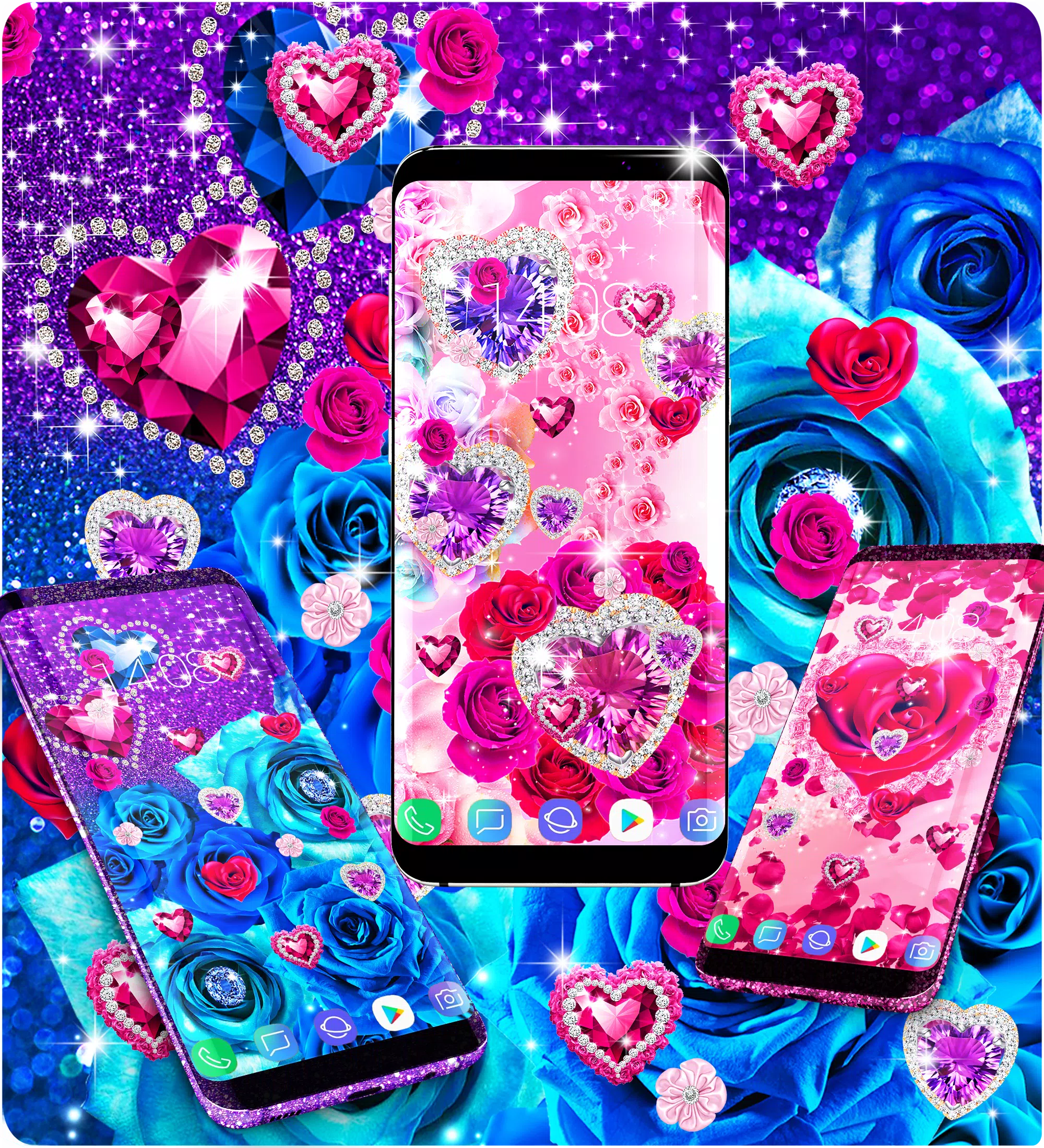 Diamond rose glitter wallpaper Screenshot5