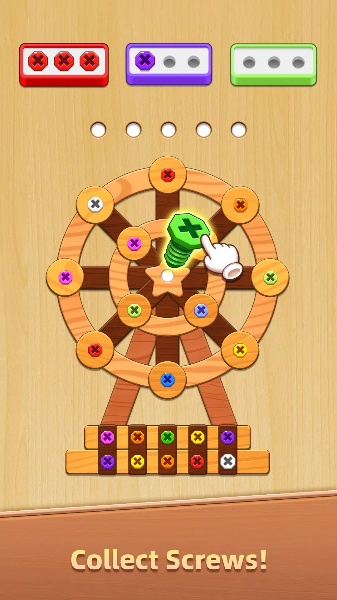 Wood Screw Puzzle - Bolts Sort Screenshot2