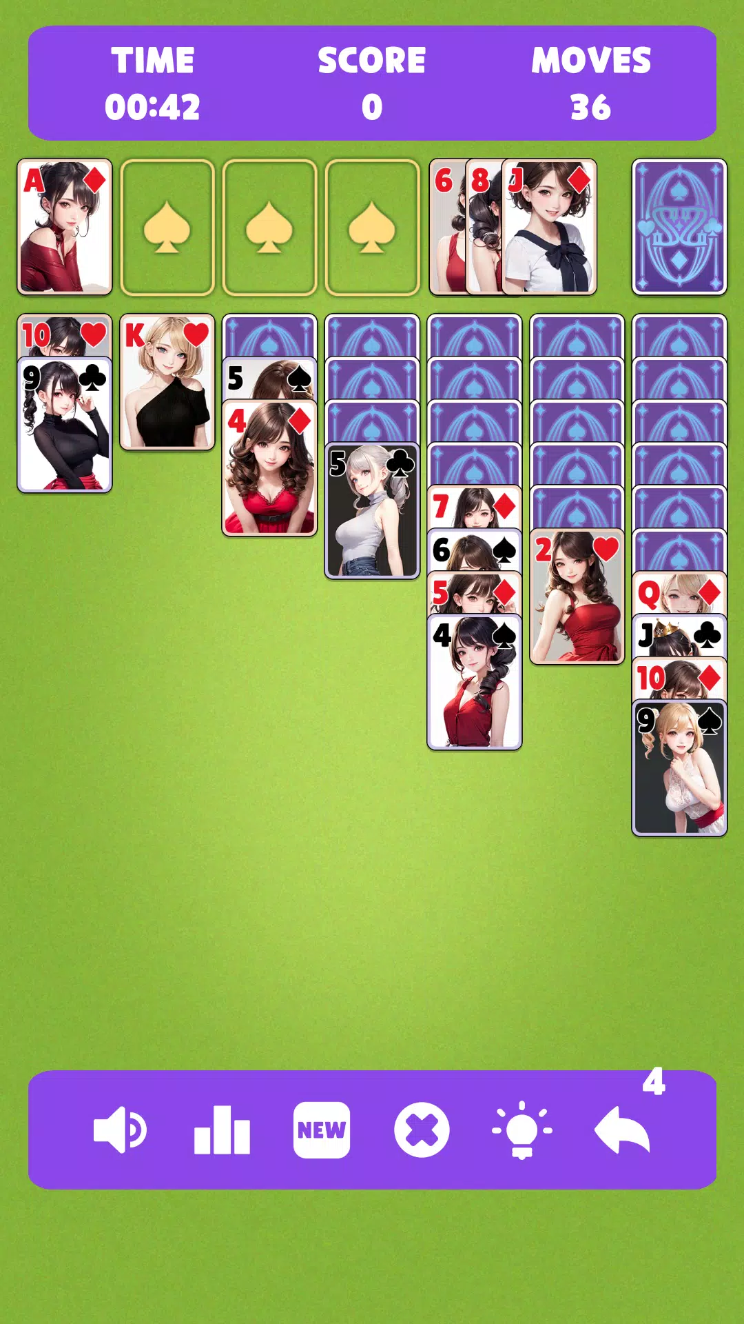 Sexy solitaire girls: ani card Screenshot1