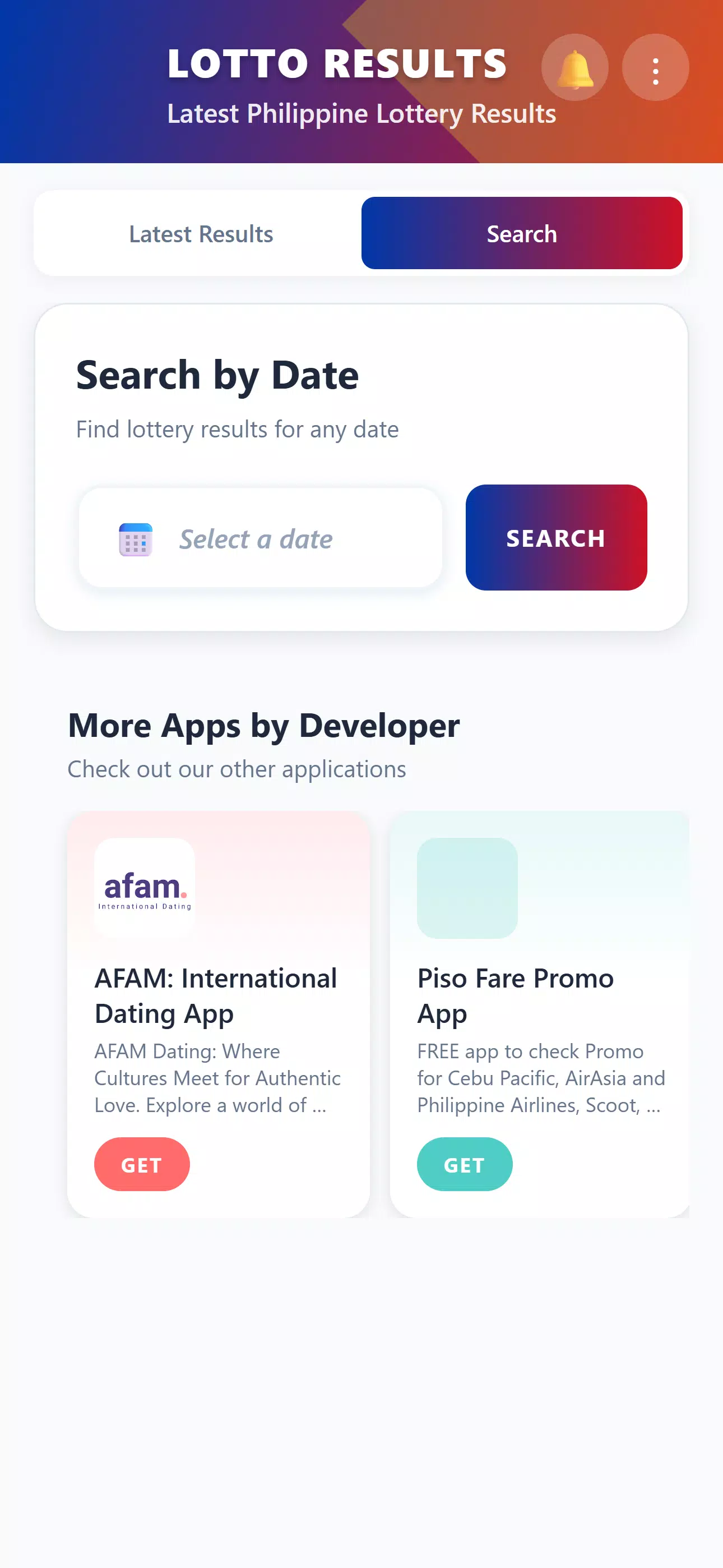 Lotto Results Screenshot1