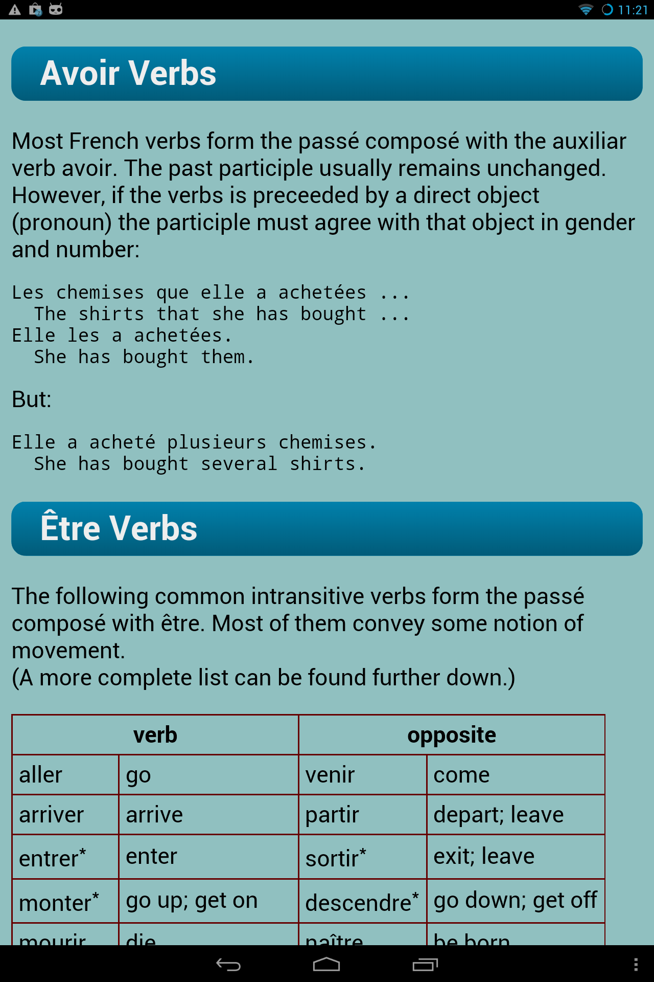 French Verbs Screenshot11