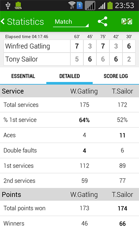Tennis Math: score & stats Screenshot4