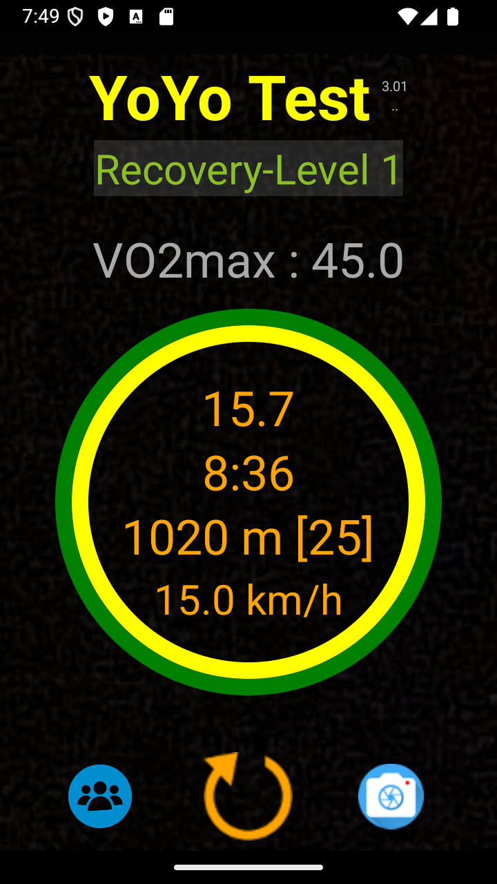 Yo-Yo Intermittent Test Screenshot3