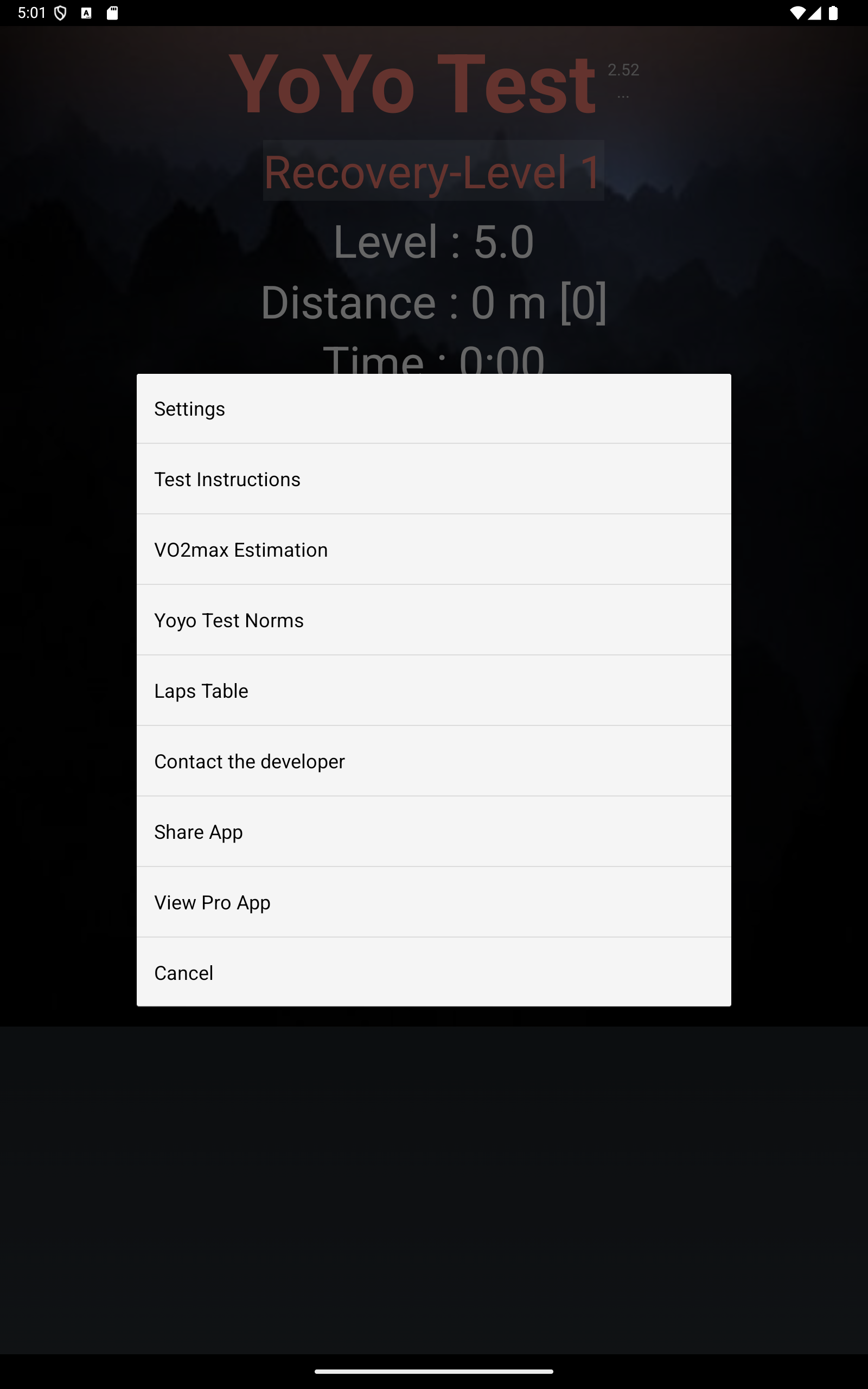 Yo-Yo Intermittent Test Screenshot14