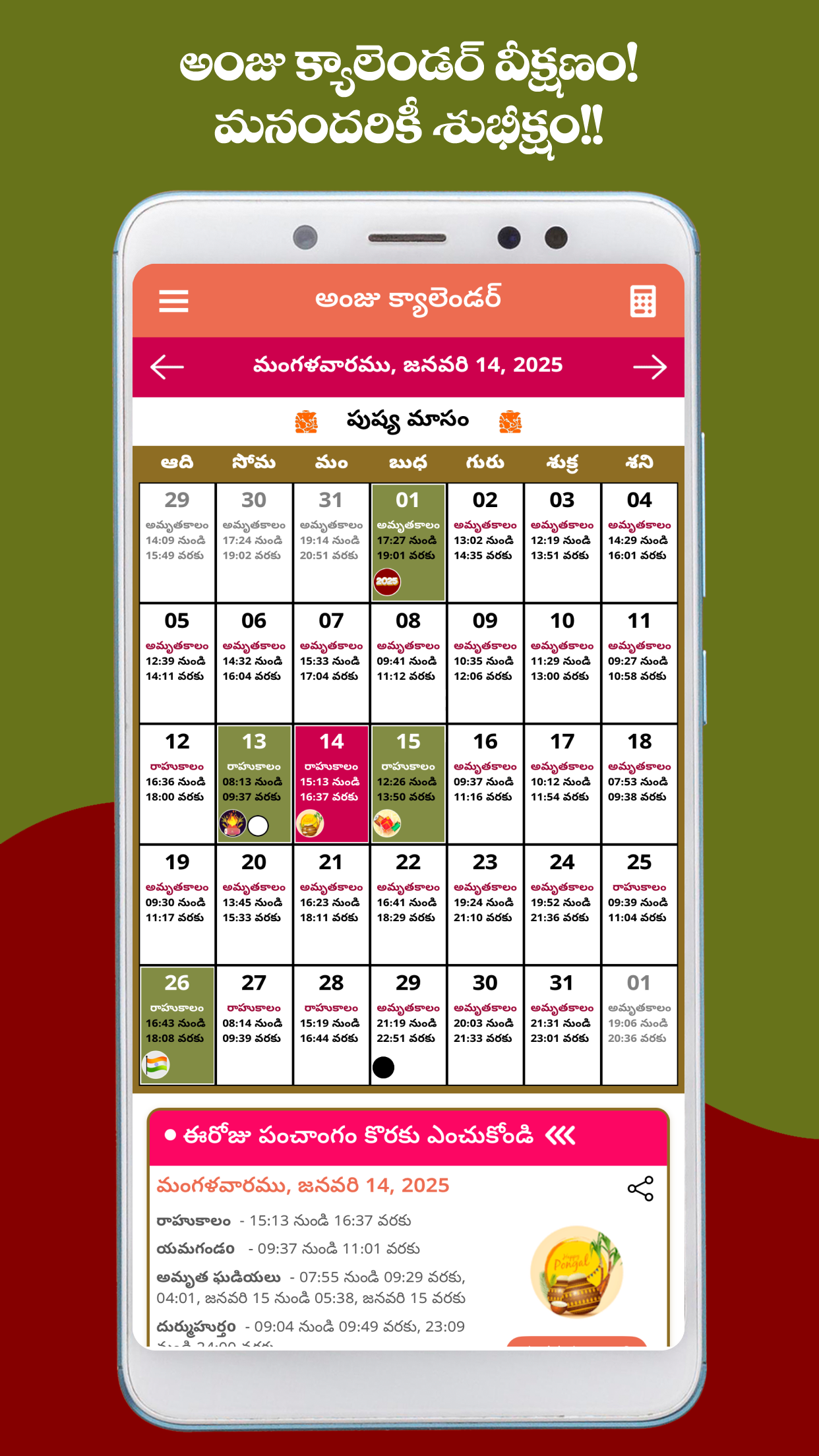 Telugu Calendar 2025 - తెలుగు Screenshot1