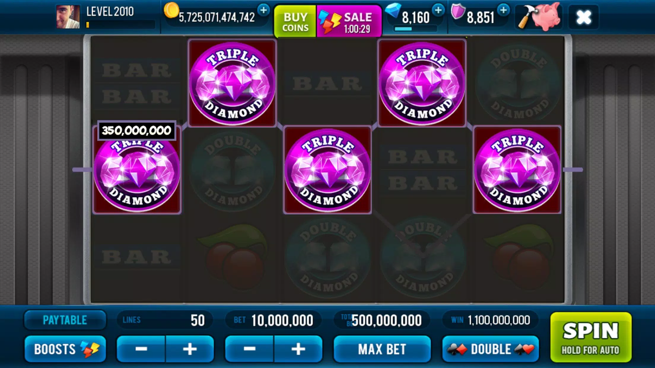 3 Pink Jackpot Diamonds Slots Screenshot3