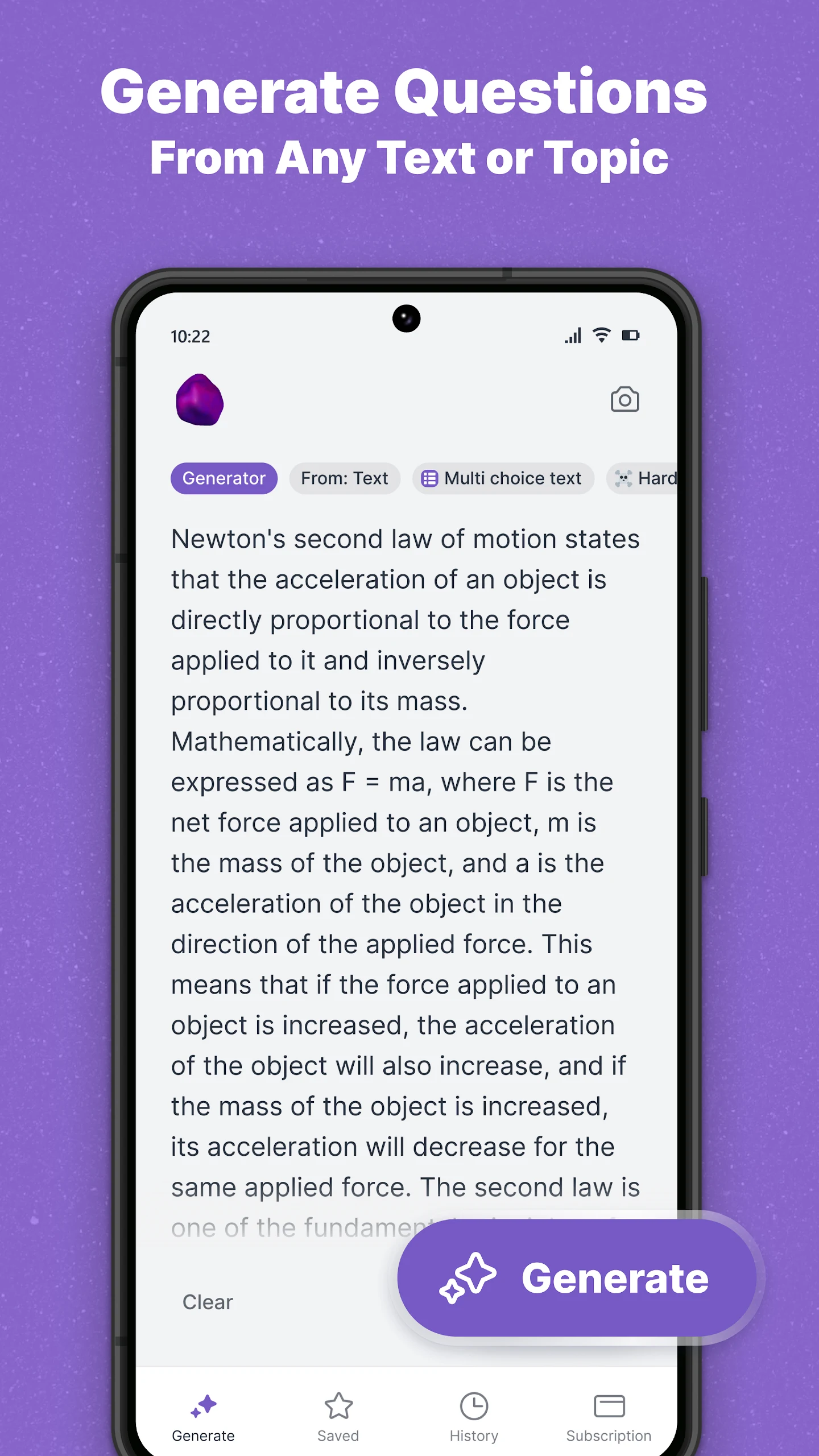 AI Questions Generator Screenshot1