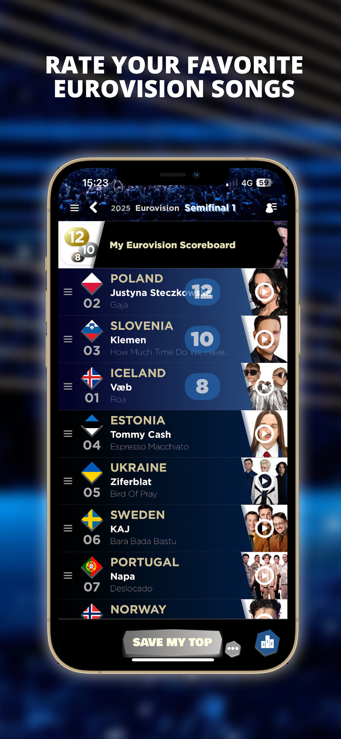 My Eurovision Scoreboard Screenshot1