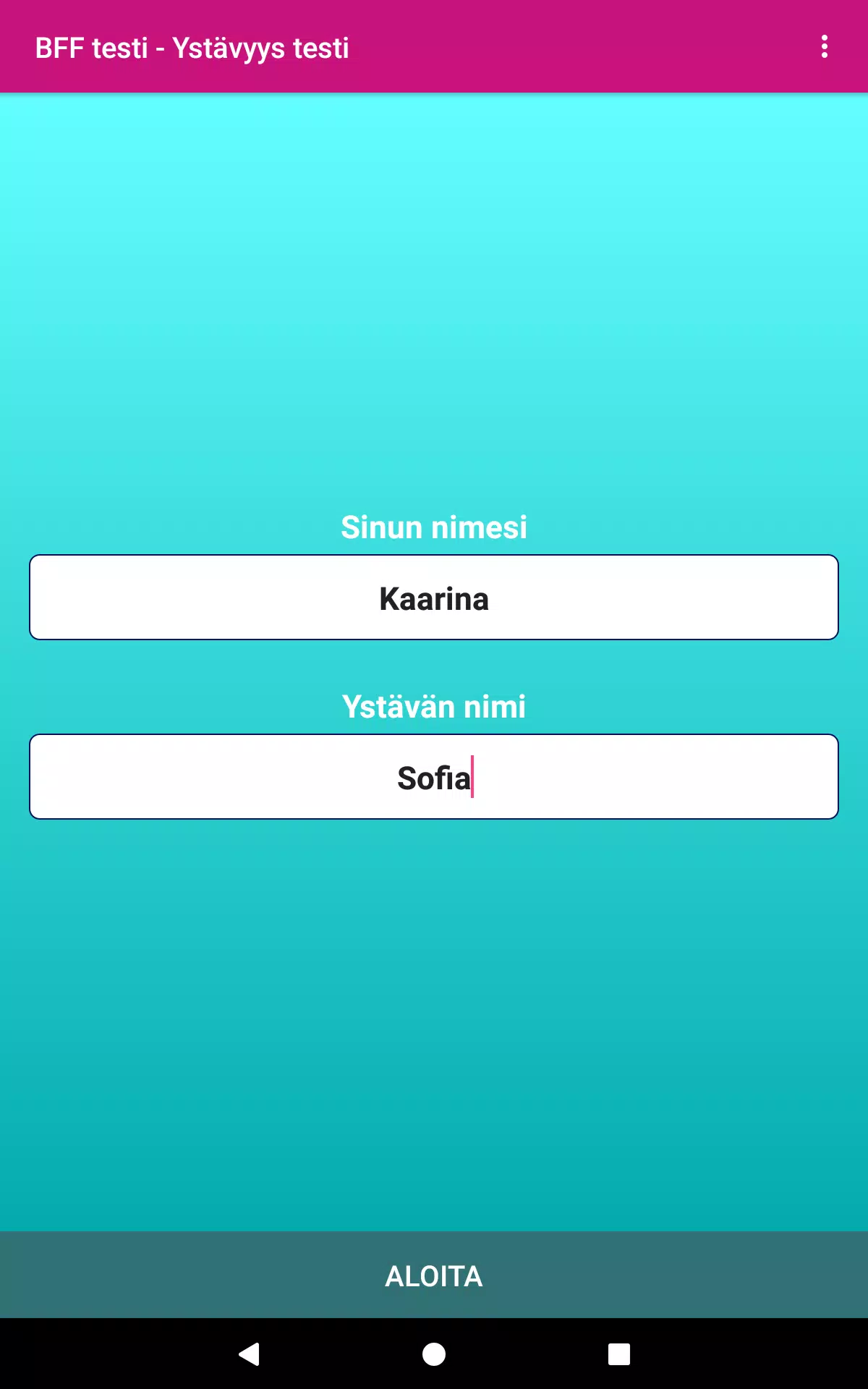 BFF testi : Kysely ystäville Screenshot6
