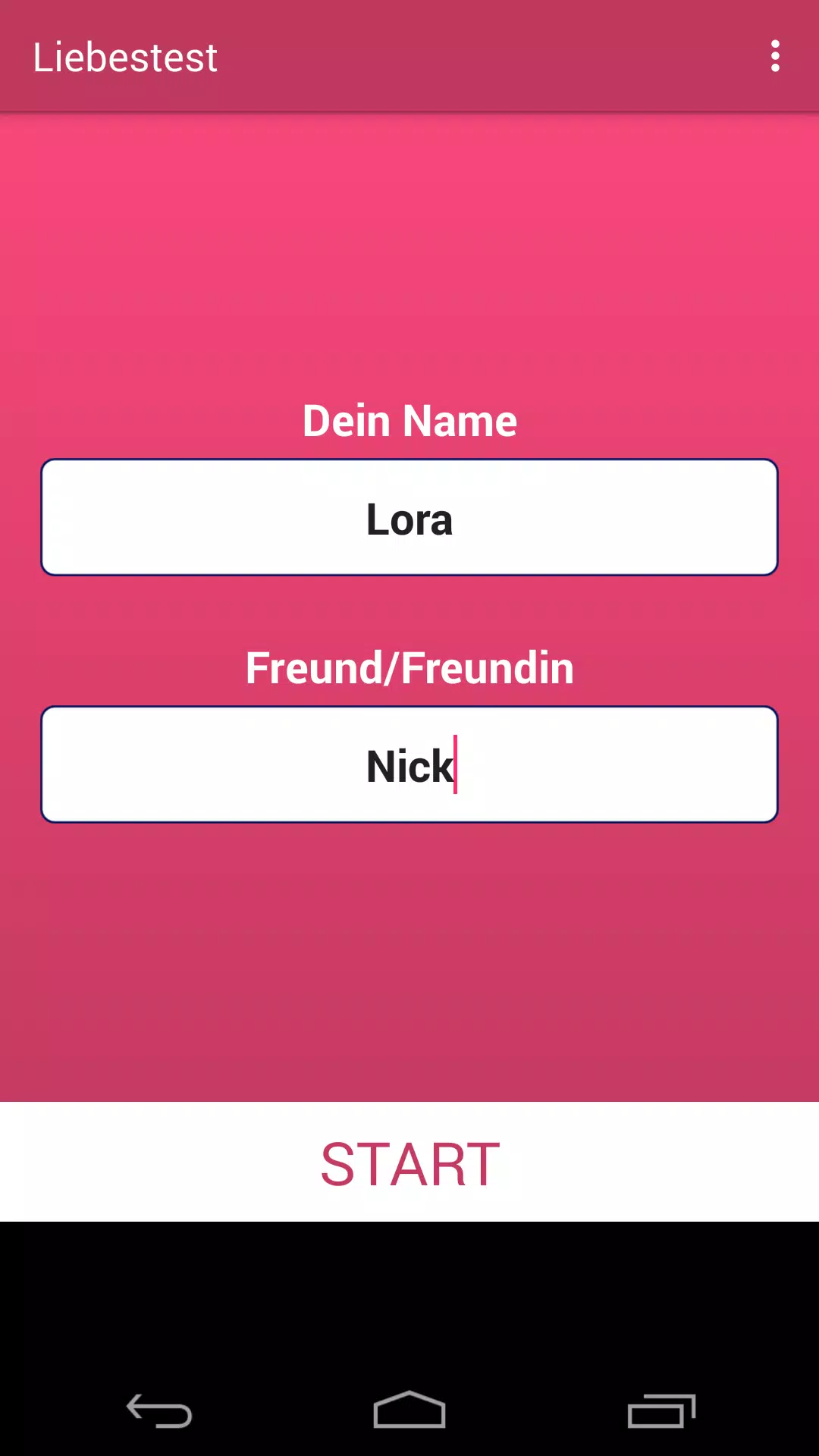 Liebes Test - Liebe Quiz Screenshot1