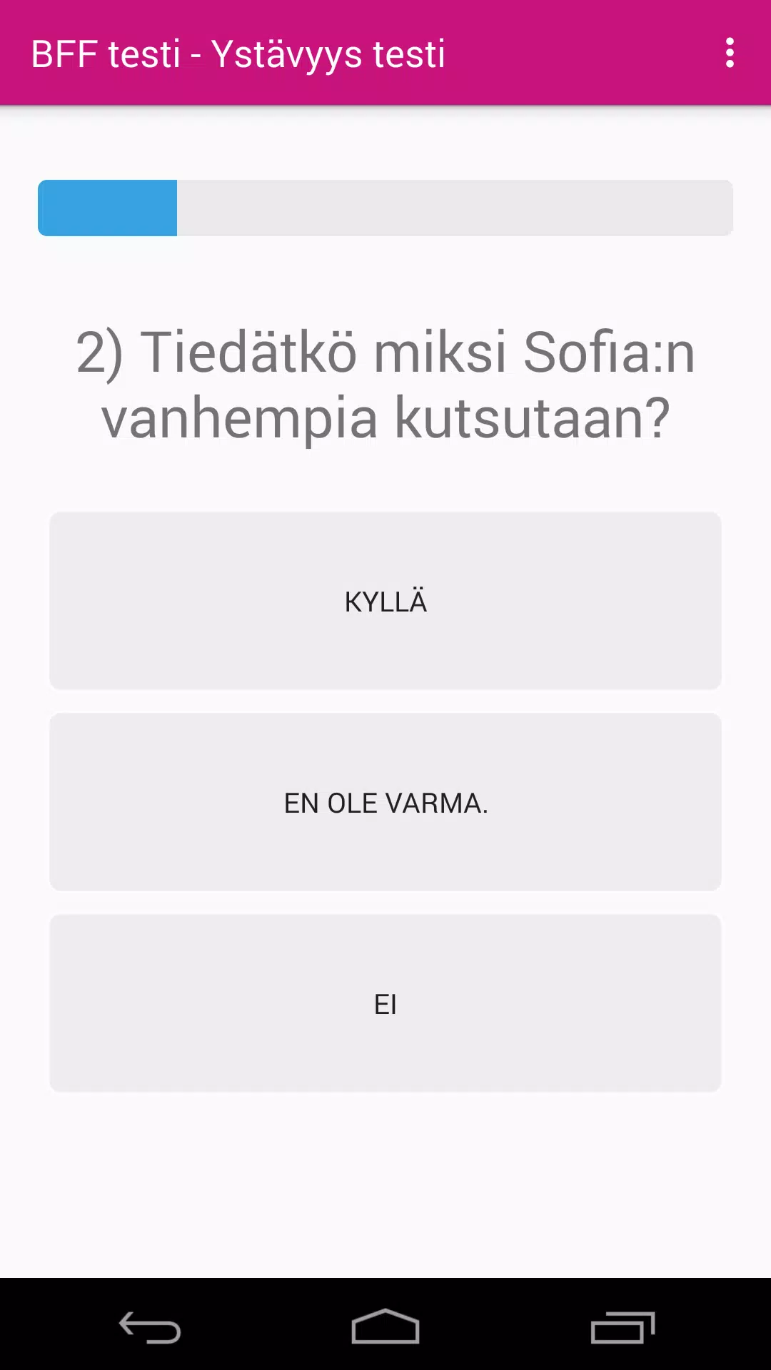 BFF testi : Kysely ystäville Screenshot3