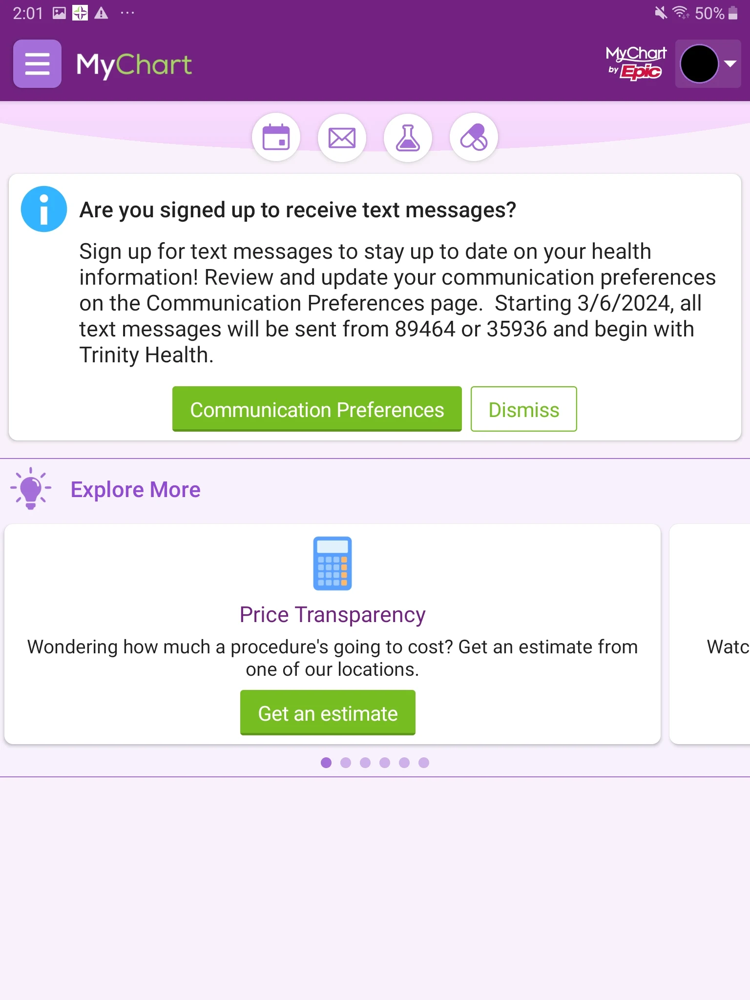 Trinity Health MyChart Screenshot8