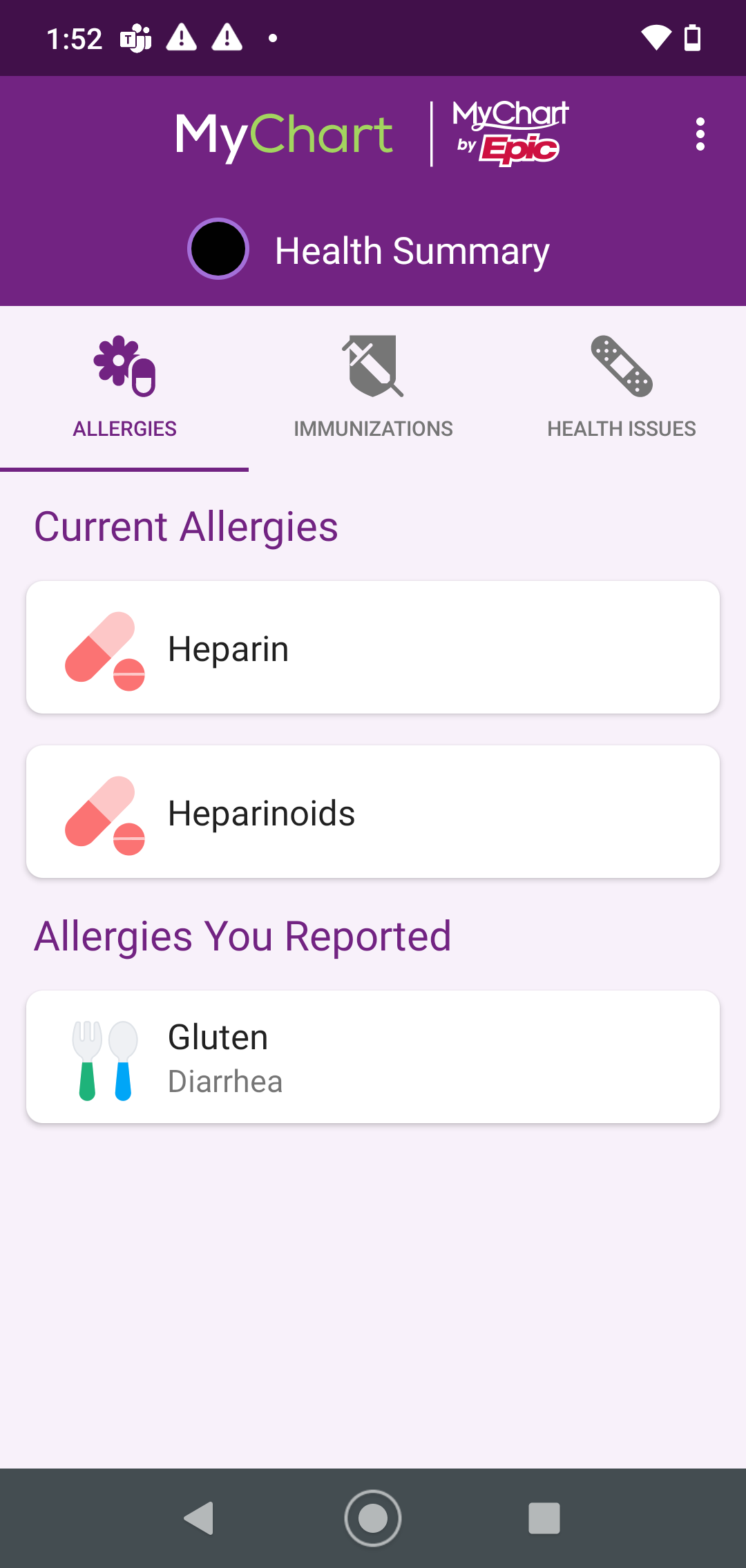 Trinity Health MyChart Screenshot5