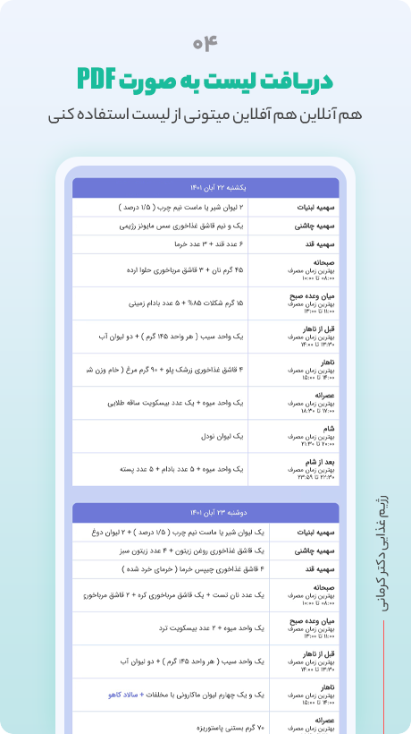 رژیم آنلاین دکتر کرمانی Screenshot5