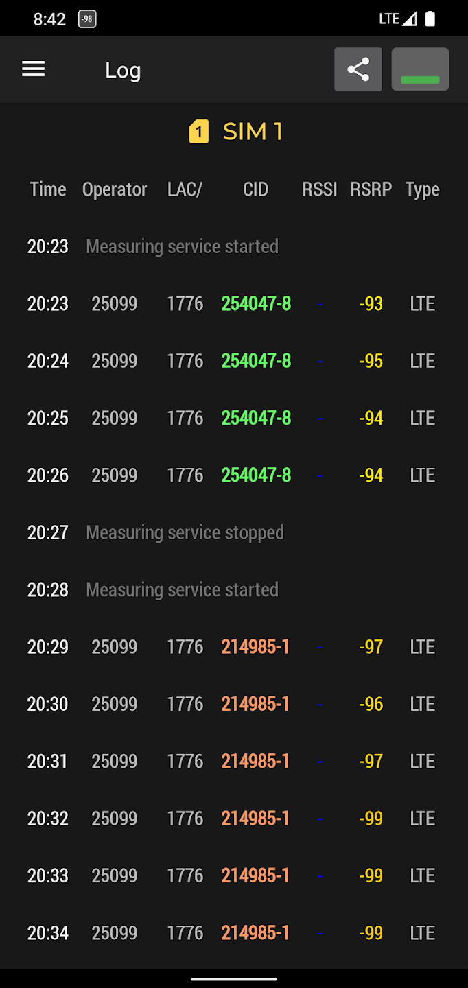 Cell Signal Monitor Screenshot1