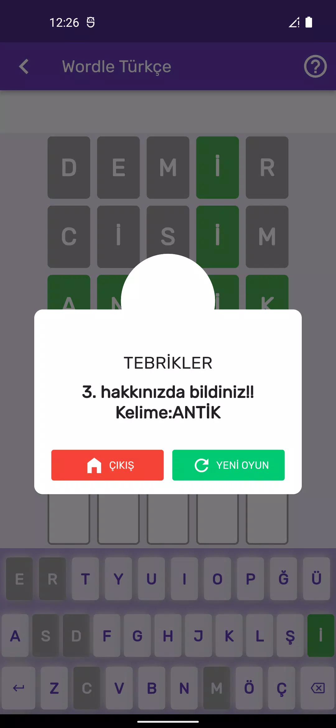 WordleTürkçe Screenshot5
