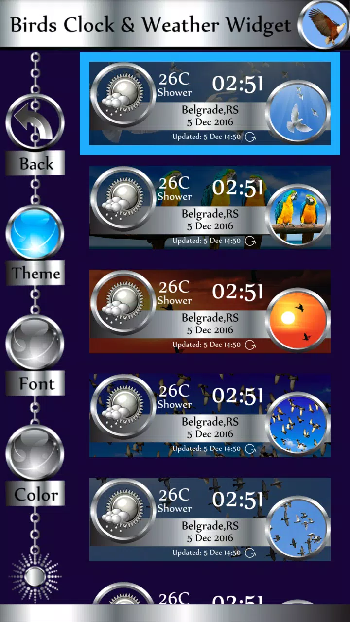 Birds Clock & Weather Widget Screenshot3