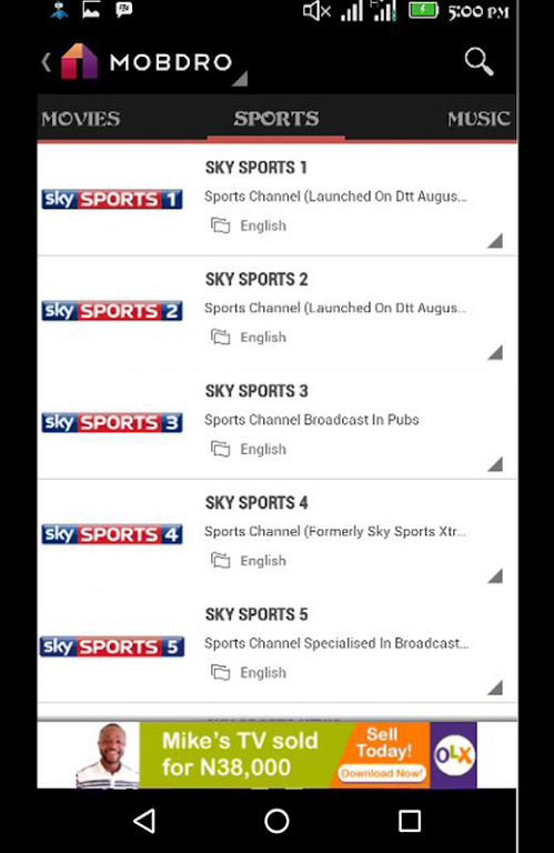 |Mobdro| Screenshot2