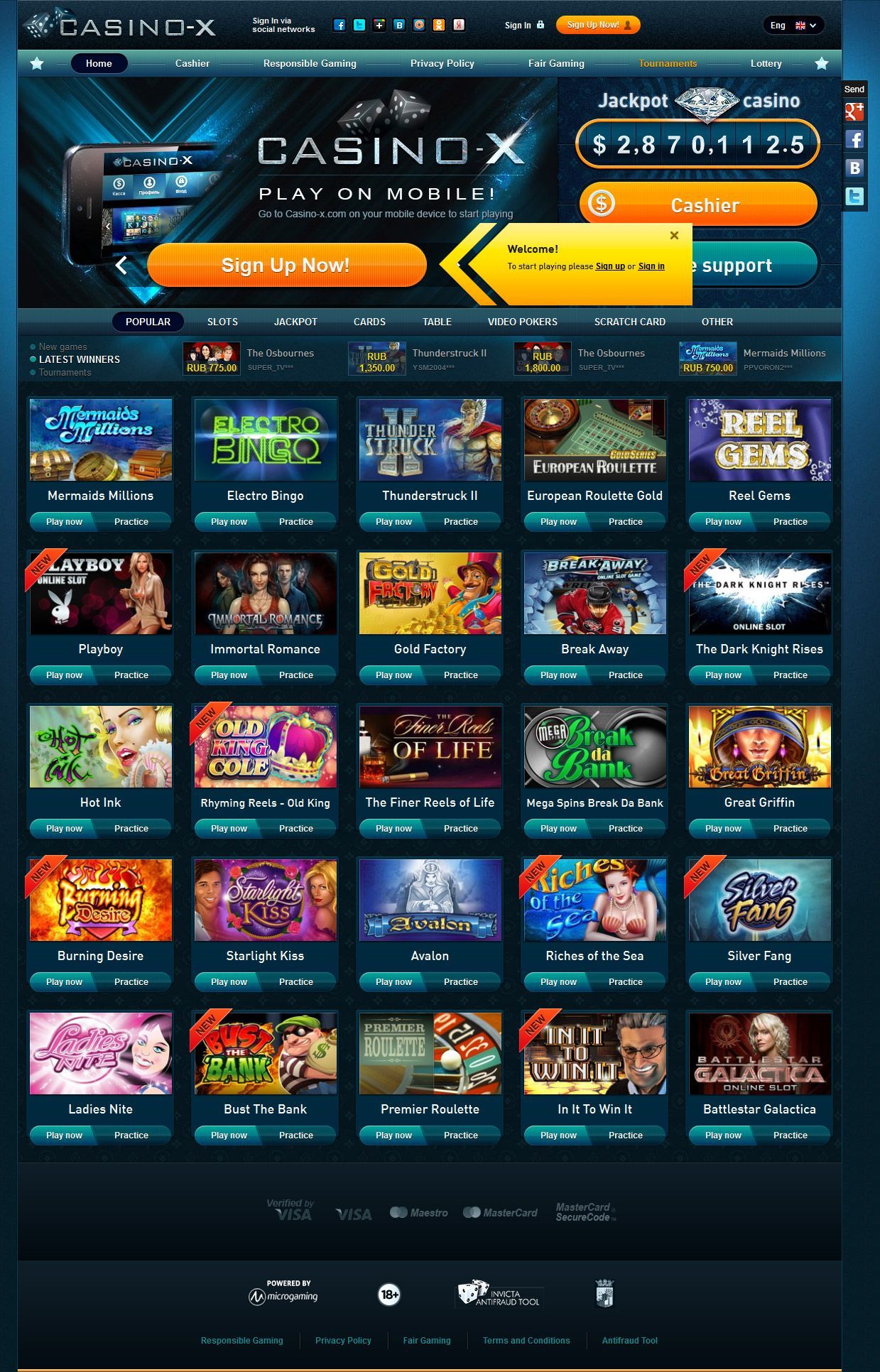 Скачать Casino X на Андроид Screenshot1