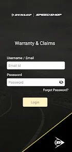 Dunlop Warranty Screenshot1