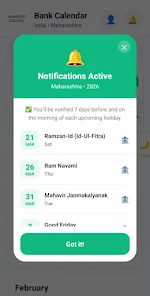 Bank Holiday Calendar Screenshot1