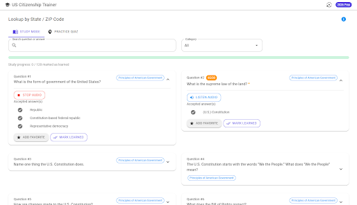 US Citizenship Trainer Screenshot9