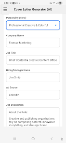 AI Job Cover Letter Generator Screenshot4
