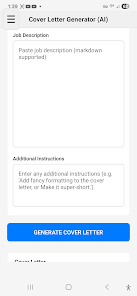 AI Job Cover Letter Generator Screenshot5