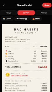 Bad Habits: Expense Tracker Screenshot1