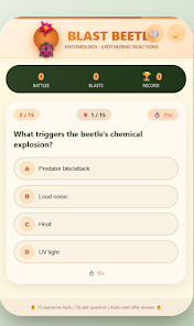 Bombardier Beetle Quiz Screenshot3